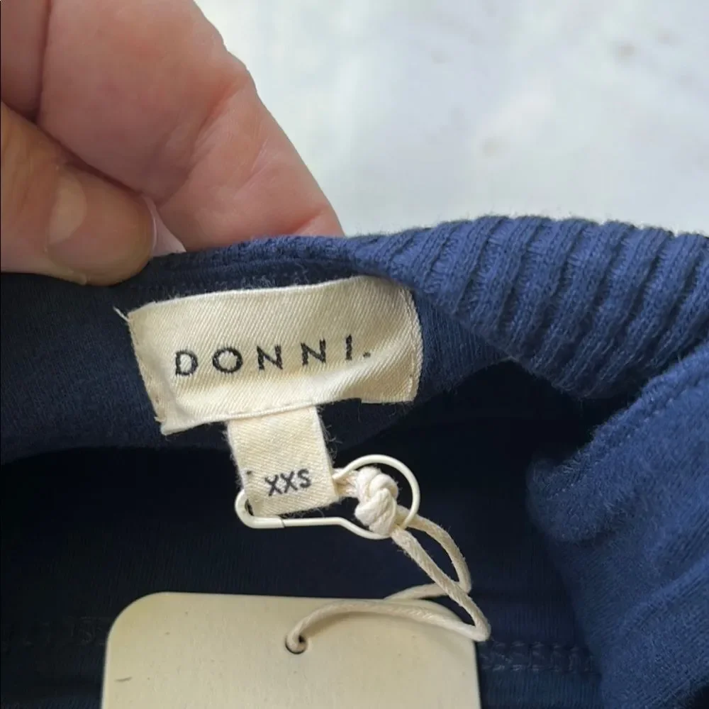 DONNI. Deep Blue Ribbed‎ Bralette NEW XXS